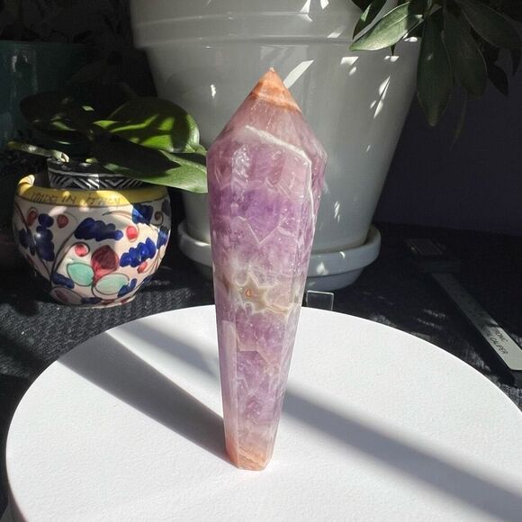 Amethyst Crazy Lace Agate Crystal Wand (#1) - Picture 3 of 13
